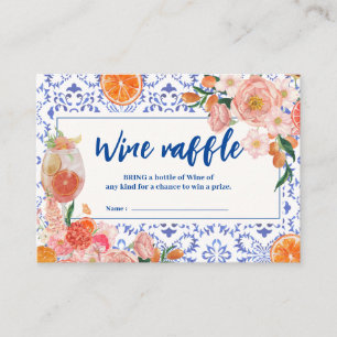 Thats Amore floral Bridal Shower Wine raffle Enclosure Card