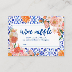 Thats Amore floral Bridal Shower Wine raffle Enclosure Card