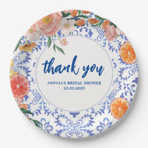 Thats Amore floral summer Bridal Shower  Paper Plate