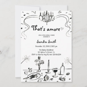 That's Amore Hand Drawn Bridal Shower  Invitation