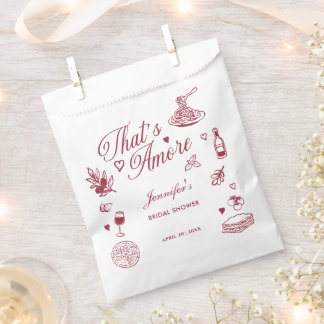 Thats Amore Hand Drawn Italian Bridal Shower Favour Bags