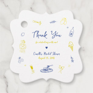 That's Amore Hand Drawn Italian Bridal Shower Favour Tags