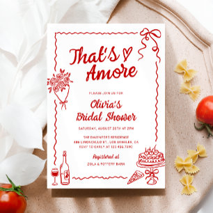 That's Amore Hand Drawn Italian Bridal Shower Invitation