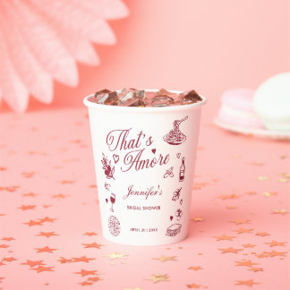 Thats Amore Hand Drawn Italian Bridal Shower Paper Cups
