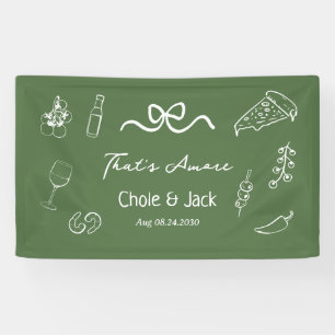 That's Amore Hand Drawn Italian Pizza Wedding Banner