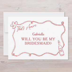 That's Amore Hand-Drawn Italy Bridesmaid Proposal Card