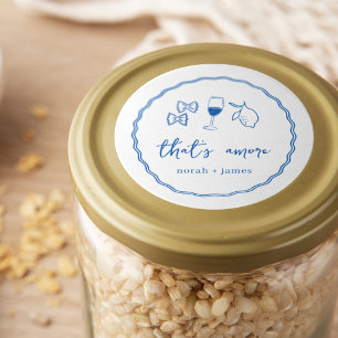 "That's Amore" Handwritten Bridal Shower Classic Round Sticker