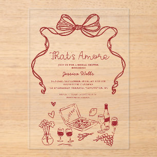 That's Amore Italian Bridal Shower Acrylic Invitations