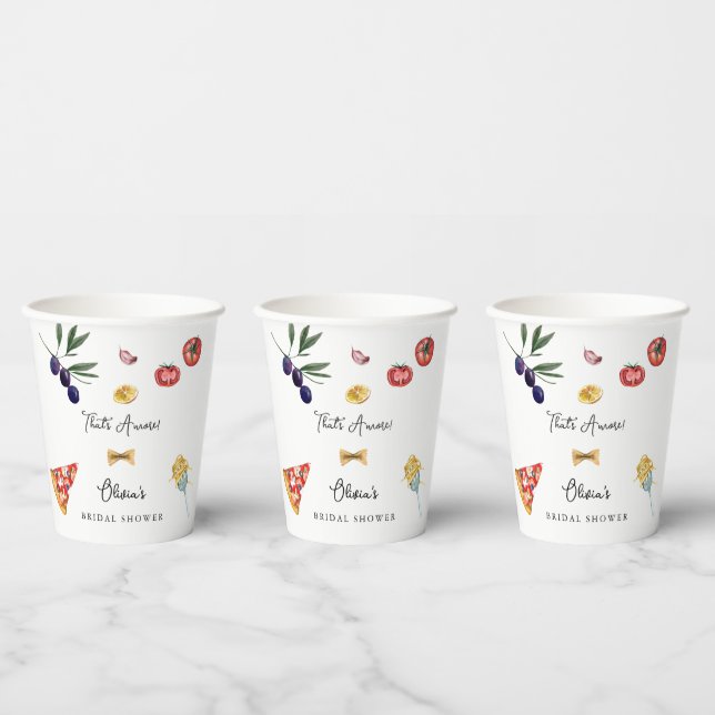 That's Amore Italian Bridal Shower decor Paper Cups (Multi)