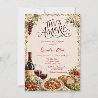 That's Amore Italian Bridal Shower Invitation
