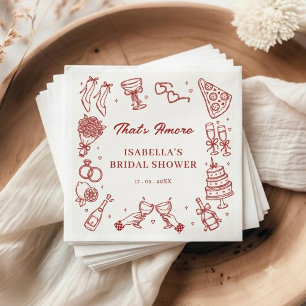 That's Amore Italian Bridal Shower Pizza Napkin