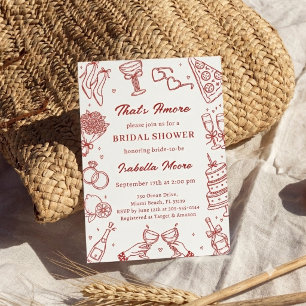 That's Amore Italian Bridal Shower Pizza Party Invitation