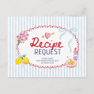 That's amore italian bridal shower RECIPE REQUEST Enclosure Card