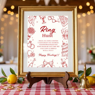That's Amore Italian Bridal Shower Ring Hunt Game Poster