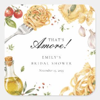 That's Amore Italian Bridal Shower Square Sticker