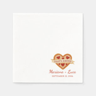 That's Amore Italian Chic Heart Pizza Wedding Napkin