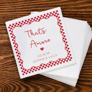 That's Amore Italian Chic Personalised Red Wedding Napkin
