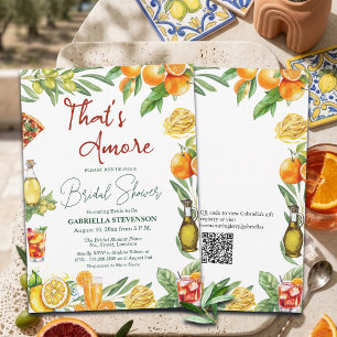 That's Amore Italian Cocktail QR Code Bridal  Invitation