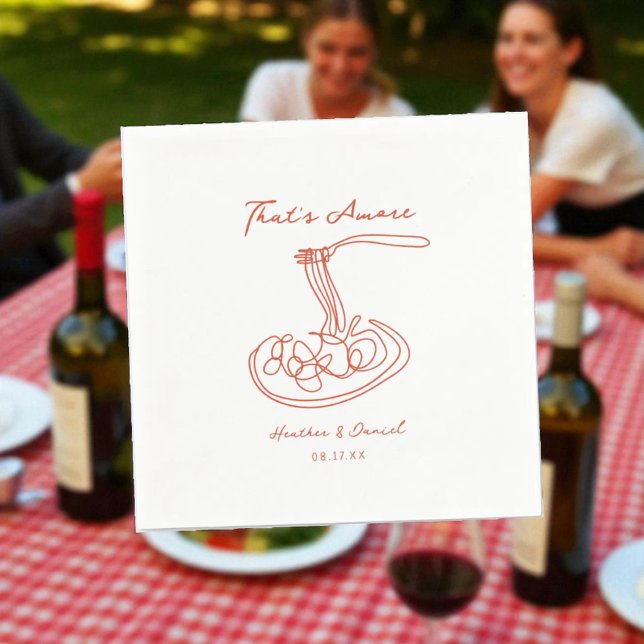 That's Amore Italian Custom Wedding Napkin (Creator Uploaded)