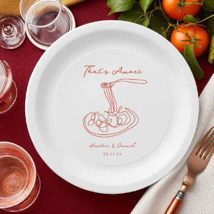 That's Amore Italian Custom Wedding Paper Plate