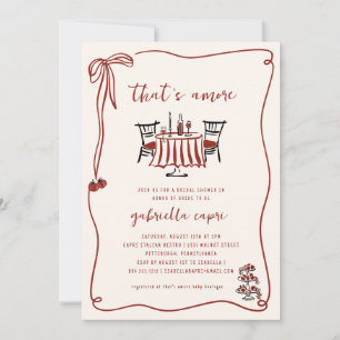 That's Amore Italian Doodle Bow Invitation