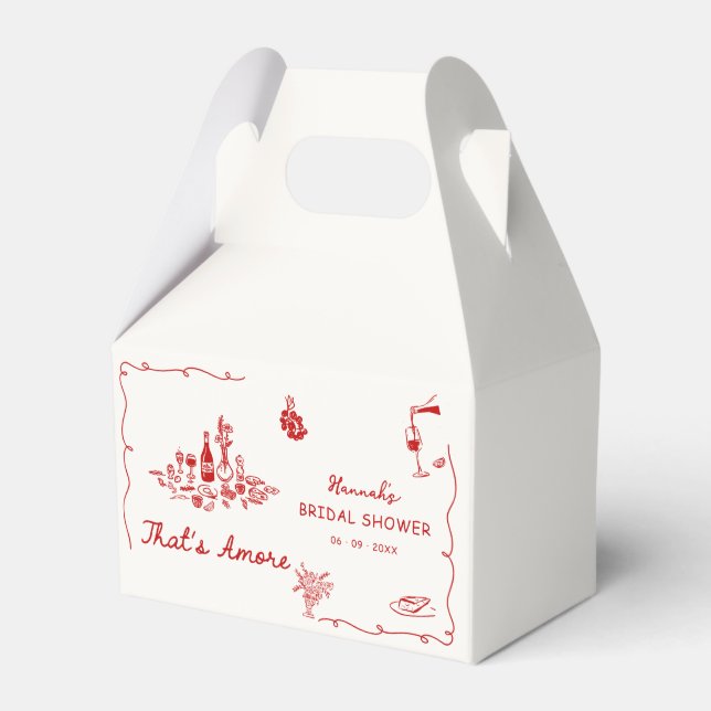 That's Amore Italian Drawn Engagemen Bridal Shower Favour Box (Front Side)