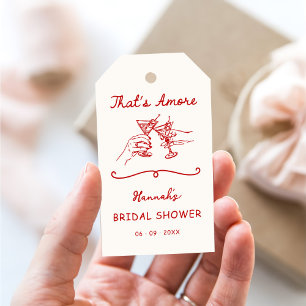 That's Amore Italian Drawn Engagemen Bridal Shower Gift Tags