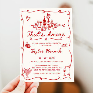 That's Amore Italian Drawn Engagemen Bridal Shower Invitation