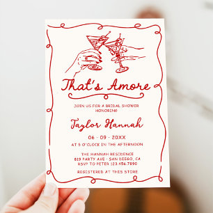 That's Amore Italian Drawn Engagemen Bridal Shower Invitation