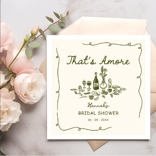 That's Amore Italian Drawn Engagemen Bridal Shower Napkin