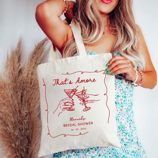 That's Amore Italian Drawn Engagemen Bridal Shower Tote Bag (Creator Uploaded)