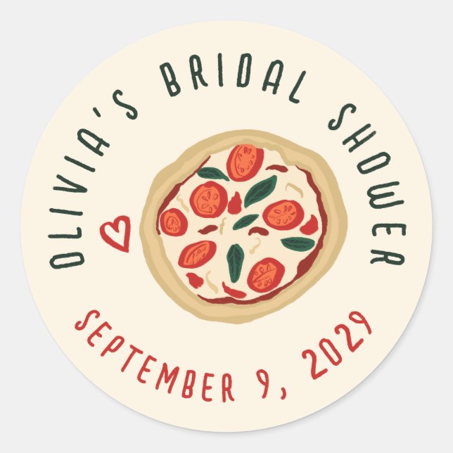 That's Amore Italian Food CUSTOM Bridal Shower Classic Round Sticker (Front)