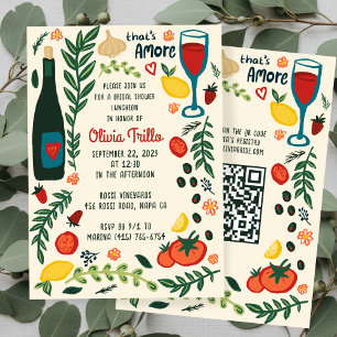 That's Amore Italian Food CUSTOM Bridal Shower QR  Invitation