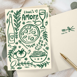 That's Amore Italian Food CUSTOM Bridal SHower Thank You Card