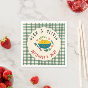 That's Amore Italian Food CUSTOM Plaid Wedding  Napkin