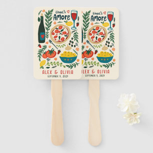 That's Amore Italian Food CUSTOM Wedding Favor Hand Fan