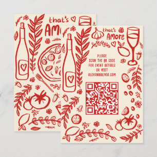 That's Amore Italian Food CUSTOM Wedding QR code Enclosure Card