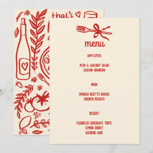 That's Amore Italian Food Love Whimsical CUSTOM Menu