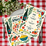 That's Amore Italian Food Love Whimsical CUSTOM Menu<br><div class="desc">Perfect for a romantic Italian themed dinner- wedding, engagement shower, anniversary party or something more intimate! Edit or add your own text to the MENU card by clicking "personalize" above. You can also delete the artwork on the back side if you prefer. Also available as a greeting card or digital...</div>