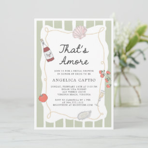 That's Amore Italian Hand Drawn Bridal Shower  Invitation