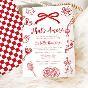 That's Amore Italian Hand drawn Bridal Shower Invitation