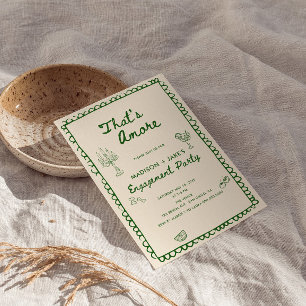That's Amore Italian Hand Drawn Engagement Party Invitation