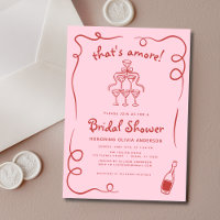 That's Amore Italian Hand Drawn Pink Bridal Shower