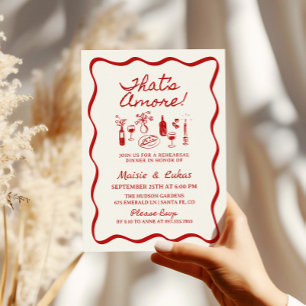 That's Amore Italian Illustration Rehearsal Dinner Invitation