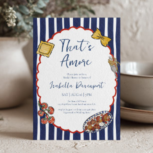 That's Amore Italian Pasta Coastal Bridal Shower Invitation