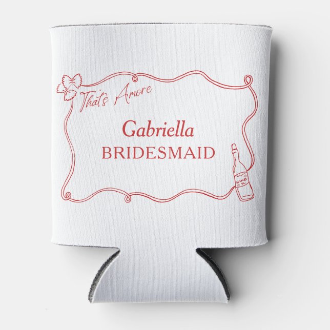 That's Amore Italian Personalised Bridesmaid Can Cooler (Front)
