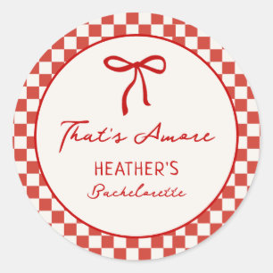 That's Amore Italian Pizza Bachelorette Party Classic Round Sticker