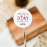 That's Amore Italian Pizza Bridal Shower Classic Round Sticker<br><div class="desc">That's Amore Italian Pizza Bridal Shower Classic Round Sticker
This funky whimsical Thank You Sticker features hand drawn graphics and handwritten font with a wavy frame. This french inspired theme is perfect for your bridal shower,  engagement party,  rehearsal dinner or any event you chose! All clipart is fully editable!</div>