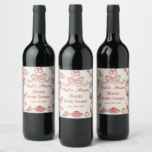 That's Amore Italian Pizza Bridal Shower Wine Label