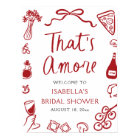 That's Amore Italian Red Bridal Shower Welcome